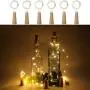 Anpro 6 Pack Wine Bottle Lights, Warm White Cork Lights String Lamp by 3A Battery Operated, for Christmas Party, DIY Decor Party and Wedding Valentines Day Gift