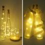 Decorman Wine Bottle Cork Lights, 15 Pack 10 LED Cork Shape Silver Copper Wire LED Starry Fairy Mini String Lights for DIY/Decor/Party/Wedding/Christmas/Halloween (Warm White)