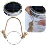 Homeleo 4 Set Waterproof Solar Mason Jar String Lights Lids with Handmade Country Style Burlap Hangers for Garden Backyard Outdoor Christmas Decoration(Jars Not Included)