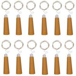 Dreamworth 12 Pack Wine Bottle String Lights, 20 LED 6.6ft AAA Battery Powered Cork Fairy Lights for Bedroom, Birthday Wedding Parties, Home Garden Bar Decoration