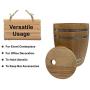 JRich Brands Miniature Barrel Kitchen Utensil Holder - Pantry Crock - Wine Decor - Barware Display - Storage Holder - Versatile Uses - In-Home/Commercial Bar - Light Brown Finish