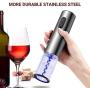 REDMOND Electric Wine Opener, Rechargeable Cordless Stainless Steel Automatic Corkscrew Wine Opener with Foil Cutter Base, Cork Remover for Wine Bottle LED Indicator Light for Home Use, WO002