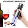 REDMOND Electric Wine Opener, Rechargeable Cordless Stainless Steel Automatic Corkscrew Wine Opener with Foil Cutter Base, Cork Remover for Wine Bottle LED Indicator Light for Home Use, WO002