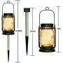 4 Pack Solar Lantern Outdoor Waterproof, Hanging Mason Jar Garden Retro Solar Lights with 30 Led Lights Decorative Lantern for Backyard Lawn and Pathway (Warm Light )