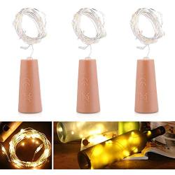 MUCH 30 LED Bottle String Lights, Wine Bottle Lights Copper Wire with Cork, Battery Operated Starry Lights for DIY Halloween Christmas Wedding Party Decor Indoor Outdoor Decoration (Warm White)