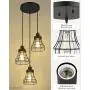 Industrial Pendant Light VICNIE 3-Lights Metal Caged Vintage Hanging Light Fixtures with Seeded Glass Lampshade for Dining Living Room Kitchen Industrial Pendant Light VICNIE 3-Lights Metal Caged Vintage Hanging Light Fixtures with Seeded Glass Lampshade for Dining Living Room Kitchen