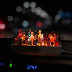 Exquisite Small Wine Bottle Night Light USB Interface Bedroom Living Room Decoration Lights Solid Wood Base car Atmosphere Lights, Super Beautiful Gifts for classmates, Family and Friends.