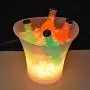 LED Ice Bucket 5L High Capacity Automatic 6 Colors Changing Champagne Wine Drinks Beer Ice Cooler Curve Design, Battery Powered,IP65 Water Resistance for Bar Club Theme Restaurant Pub Beer Juice
