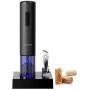 Secura Electric Wine Opener, Automatic Electric Wine Bottle Corkscrew Opener with Foil Cutter, Rechargeable (Black)