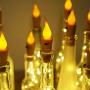 Decorman Wine Bottle Cork Lights with Candle Flame 10 Packs 20 LED Warm White Battery Operated Copper Wire String Lights Mini Starry Fairy Lights for Party, Wedding, Christmas, Halloween (Warm White)
