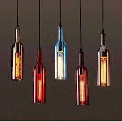 HLIGHT Wine Bottle Glass Modern Pendant Lamps, Chandelier for Kitchen Art Home Deco Dining Table, Champagne Bar Counter Decor Light