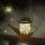 Solar Lantern Outdoor, Hanging Watering Can Mason Jar Solar Powered Lamp with 20 LEDs Lights, IP65 Waterproof, Fair y Lights for Garden, Yard, Pathway, Lawn, Christmas Decoration Warm White