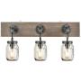 Farmhouse 3 Light Mason Jar Bathroom Vanity Lighting Wood & Glass Wall Lights Farmhouse 3 Light Mason Jar Bathroom Vanity Lighting Wood & Glass Wall Lights
