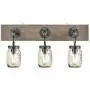 Farmhouse 3 Light Mason Jar Bathroom Vanity Lighting Wood & Glass Wall Lights