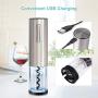EZBASICS Electric Wine Bottle Opener kit Rechargeable Automatic Corkscrew contains Foil Cutter Vacuum Stopper and Wine Aerator Pourer with USB Charging Cable for Wine Lover 4-in-1 Gift Set