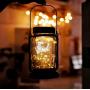 Hanging Solar Mason Jar Lights, Decorman 2 Pack 30 LED Waterproof Starry Fairy String Jar Lights Outdoor Solar Lantern Lamp with Stakes for Party, Patio, Yard, Garden, Pathway (Warm White)