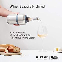 Huski Wine Cooler | Premium Iceless Wine Chiller | Keeps Wine Cold up to 6 Hours | Award Winning Design | New Wine Accessory | Fits Some Champagne Bottles | Perfect Gift for Wine Lovers (Stainless)