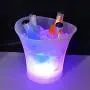 LED Ice Bucket 5L High Capacity Automatic 6 Colors Changing Champagne Wine Drinks Beer Ice Cooler Curve Design, Battery Powered,IP65 Water Resistance for Bar Club Theme Restaurant Pub Beer Juice