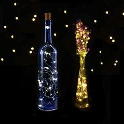 LEDIKON 20 Pack 20 LED Wine Bottle Lights with Cork,3.3Ft Silver Wire Warm White Cork Lights Battery Operated Fairy Bottle Lights for Wedding Party Wine Liquor Bottles Bar Décor