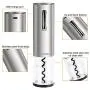 Electric Wine Opener, Gokilife Wine Bottle Corkscrew Opener with Foil Cutter, One-click Button Rechargeable Wine Bottle Openers with LED Light for Home Party Restaurant (Silver)