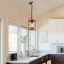 Eumyviv 1-Light Farmhouse Pendant Lighting, Rustic Hanging Light Fixture with Adjustable Chain for Kitchen Island Cafe Bar P0071