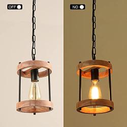 Eumyviv 1-Light Farmhouse Pendant Lighting, Rustic Hanging Light Fixture with Adjustable Chain for Kitchen Island Cafe Bar P0071