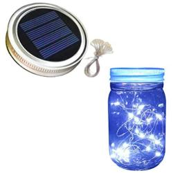 zuoshini Solar Mason Jar Lights Hanging Solar Mason Jar Lid Lights Solar Garden Lights Mason Jars with Lids Solar Jar Lid String Lights LED Waterproof Fairy Jar Lids Lights (Not Including jar)