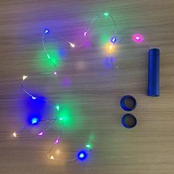 LOFTPLUS Bottle Light Blue Metal Multi-Color LED Lights 1AA Powered Featured 6-Hour Timer for Mothers Day Halloween Thanksgiving Christmas