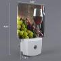 Fresh Grapes and Red Wine Plug-in Night Light Dusk to Dawn Smart Sensor,White LED Nightlight for Bedroom,Bathroom,Kitchen,Hallway,Stairs,Hallway,Energy Efficient,Decor Desk Lamp