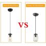 WTYUIO Mason Jar Light, 1 Light Kitchen Island Pendant Light Farmhouse Chandelier Flush Mount Ceiling Light for Kitchen Living Room Barn Dining Room WTYUIO Mason Jar Light, 1 Light Kitchen Island Pendant Light Farmhouse Chandelier Flush Mount Ceiling Light for Kitchen Living Room Barn Dining Room