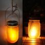 Aikeve Hanging Solar Flame Torch Lights,8 Pack Flickering Flame Mason Jar Lights for Outdoor Patio Party Garden Wedding Decor Solar Lantern Lights(Mason Jars/Handles Included)