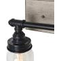 GEPOW Farmhouse Bathroom Vanity Light Fixtures with Mason jar Shade, Faux Wood Finish (18’’ X 6.5’’ X 12’’)