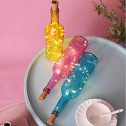 LED Wine Bottles with Lights Inside Lighted Glass Bottle Decorative Light(Pink,Blue,Yellow,Orange,Red,Green) - Decorative Glass Bottles for Wedding