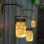 GIGALUMI 6 Pack 30 Led Hanging Solar Mason Jar Lid Lights & 8 Pack Solar Hanging Lantern Outdoor for Garden,Patio, Lawn, Deck, Umbrella, Tent, Tree,Yard,Driveway