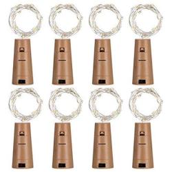 mifengda 16 Pack Wine Bottle Lights 8 Color Cork Shaped 20 Micro LEDs Wire Bottle Lights Battery Powered Copper Wire Lights Artificial Cork Wine Bottle Fairy Lights (2m/7.2ft)+20Pcs Extra Batteries