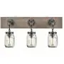 Farmhouse 3 Light Mason Jar Bathroom Vanity Lighting Wood & Glass Wall Lights