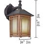 1-Light Outdoor Exterior Waterproof Wall Lantern on Diecast Aluminum with Art Glass,Dark Wood Grain Porch Lights, Exterior Wall Sconce Lighting, Anti-Rust Wall Lamp