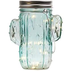 Tipsy Umbrella Cactus Shaped Mason Jar Light - Cactus Decor / Cactus Room Decor /Cactus Lamp (Single)