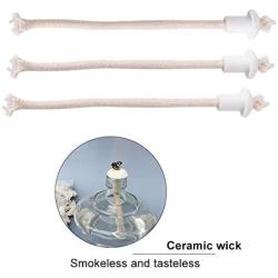 Lamp Wick - Delaman Ceramic Holders Torch Wine Bottle Oil Candle Lamp Fiber Ceramic Heat-Resistant Kerosene Wick 7Pcs