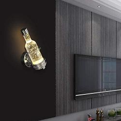 Modern Wall Lamp Indoor Wall Light Fixture Wine Bottle Wall Sconce Lighting with Bubble Glass for Bedroom Hallway Room Decor Not Dimmable(Warm White)