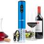 Electric Wine Opener,MaMahome Automatic Electric Wine Bottle Corkscrew Opener with Foil Cutter,Chic Wine Openers Great Gift for Wine Lovers (No Include Battery)(Blue)