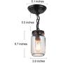 LALUZ Semi Flush Mount Ceiling Light, Farmhouse Mason Jar Lights for Kitchen, Foyer, Oil Rubbed Bronze (6.7” H x 3.9”W)