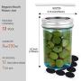 Triple Bubble 12 Pack 8 oz Mason Jars Small Glass Jars with Lids, Blue Canning Jars Ideal for Food Storage, Jam, Canning, Honey, Jelly Jars
