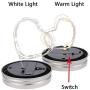 6 Pack 30 LED Solar Mason Jar Lid String Lights, Waterproof Fairy Firefly Jar Light with 6 Hangers for Mason Jar Patio Garden Wedding Lantern (3 Warm White and 3 Cool White, Jars Not Included)