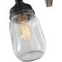 GEPOW Farmhouse Bathroom Vanity Light Fixtures with Mason jar Shade, Faux Wood Finish (18’’ X 6.5’’ X 12’’)