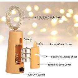 Wine Bottle Lights with Cork, Cork Lights for Wine Bottles,8 Pack 20 LED Battery Operated LED Fairy Mini String Lights for DIY, Party, Decor, Christmas, Halloween,Wedding (Multiple Colour)