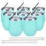COKTIK 12oz 8 Pack Wine Tumbler with Lid Stemless Insulated Wine Glasses Double Wall Vacuum Stainless Steel Travel Tumbler for Cold & Hot Drinks Wine Coffee Cocktails, Light Green COKTIK 12oz 8 Pack Wine Tumbler with Lid Stemless Insulated Wine Glasses Double Wall Vacuum Stainless Steel Travel Tumbler for Cold & Hot Drinks Wine Coffee Cocktails, Light Green