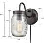 EUL Vintage Mason Jar Light Fixture Clear Glass 2-Pack Wall Lights Oil Rubbed Bronze