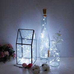 Wine Bottle Cork Lights, 15 Pack 20 LED Battery Operated Wine Bottle Lights Waterproof Fairy Copper Wire Mini String Lights for DIY, Christmas, Wedding Decor(Cold White)