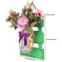 EmiLuces Collection Rustic Mason Jar 3D Wall Art Hanging Fairy LED Light Sconces with 6 Hour Timer, Pink Roses & Purple Camelia for Boho Farmhouse Kitchen Shabby Chic Decor (Set of 2)